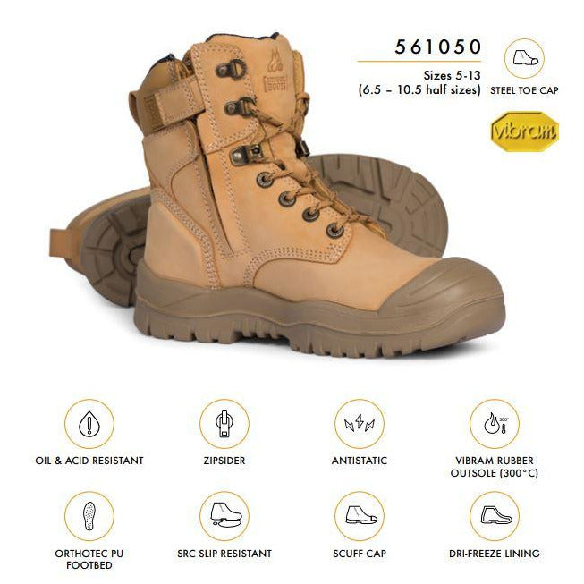 Mongrel 561050 L/U Zip Nitrile Scuff Cap Safety BootMongrel BootsZip Nitrile Scuff Cap Safety Boot