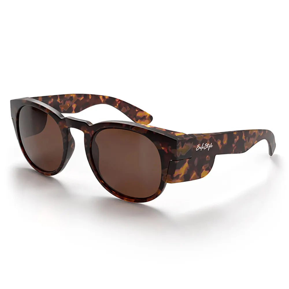 Safe Style CRMTBRP100 Cruiser Matte Tort Frame Brown Polarised Safety Glasses