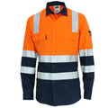 Hivis 2 tone L/W cotton biomotion & "x" back shirt with CSR R/tape - LDNC/tape - Long Sleeve 3547