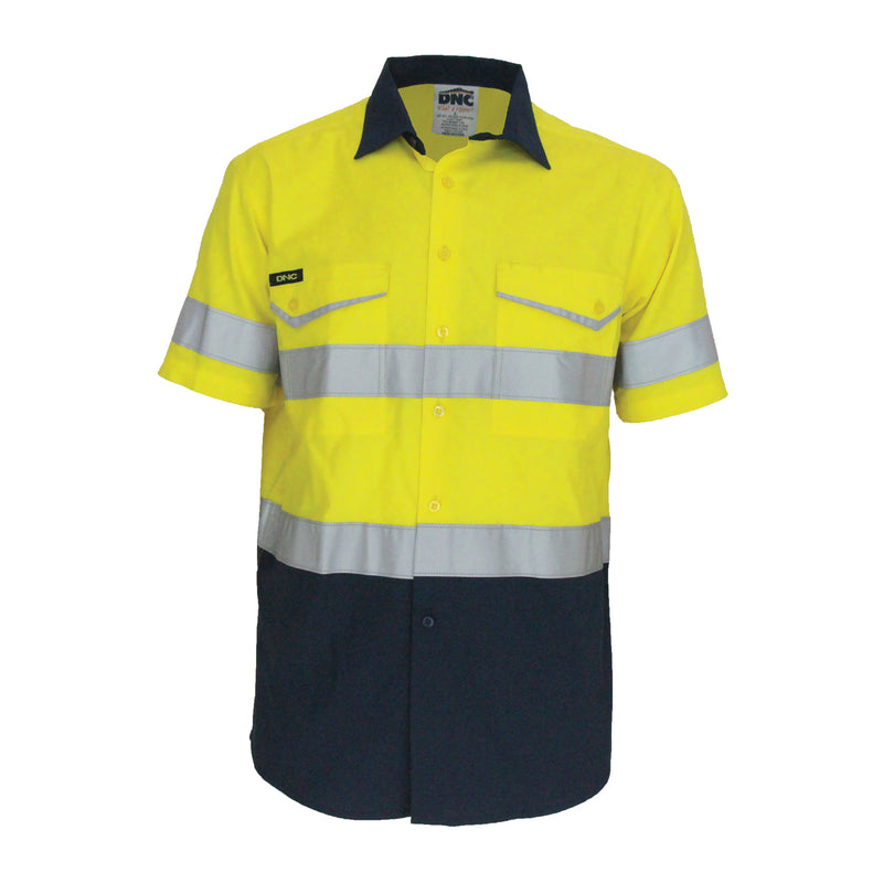 Two-Tone RipStop Cotton Shirt with CSR Reflective Tape. S/S 3587DNC-Tone RipStop Cotton Shirt