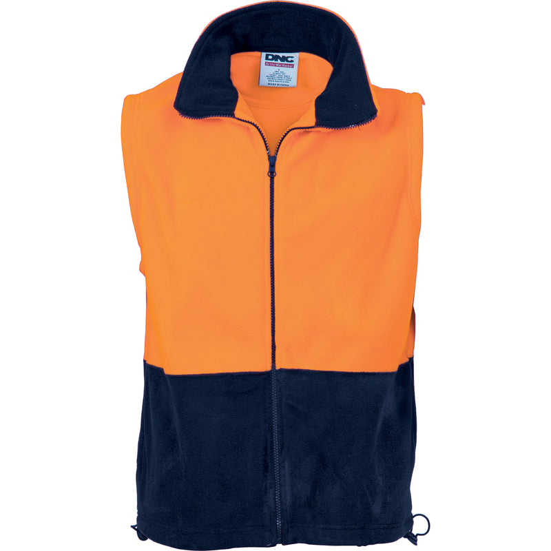 HiVis Two Tone Full Zip Polar Fleece Vest 3828DNCTone Full Zip Polar Fleece Vest 3828