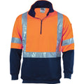 HiVis Cross Back D/N Two Tone 1/2 Zip Fleecy 3929