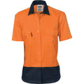 Ladies HiVis Two Tone Cotton Drill Shirt - Short Sleeve 3931