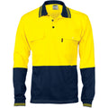 HiVis Cool-Breeze 2 Tone Cotton Jersey Polo Shirt with Twin Chest Pocket - L/S 3944