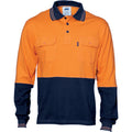 HiVis Cool-Breeze 2 Tone Cotton Jersey Polo Shirt with Twin Chest Pocket - L/S 3944