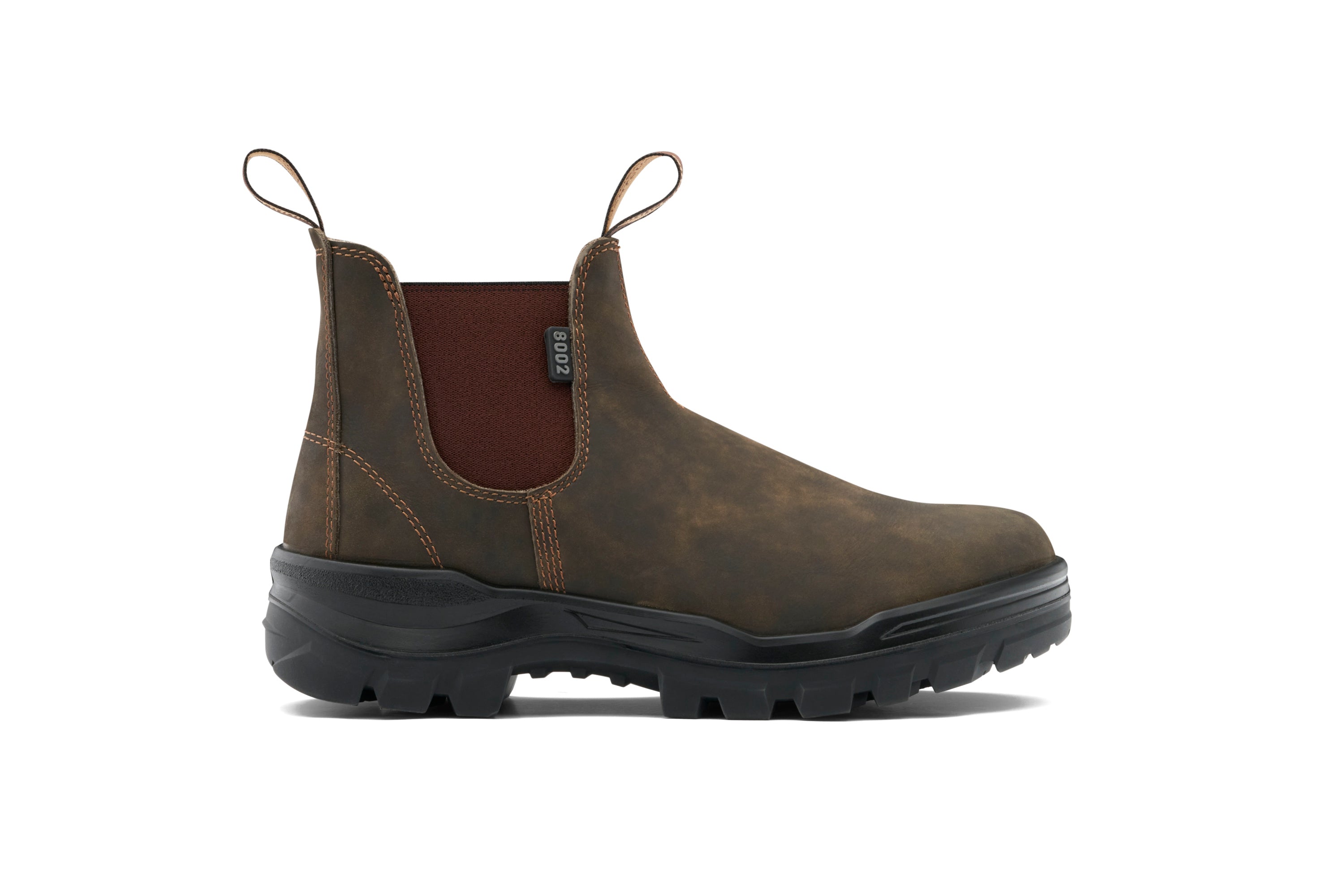 Blundstone 8002 Rotoflex - TPU Steel Safety - Rustic Brown - Unisex - Elastic Side