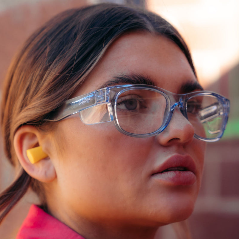 Safe Style FBLB100 Fusions Blue Frame /Blue Light Blocking UV400 Safety Glasses