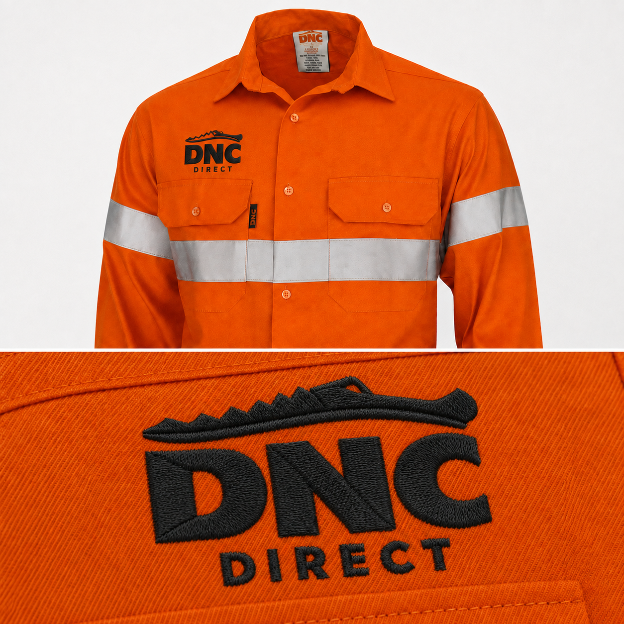 Garment Decoration - Embroidery Logo - Fire Retardant - Single Colour (Black or White)