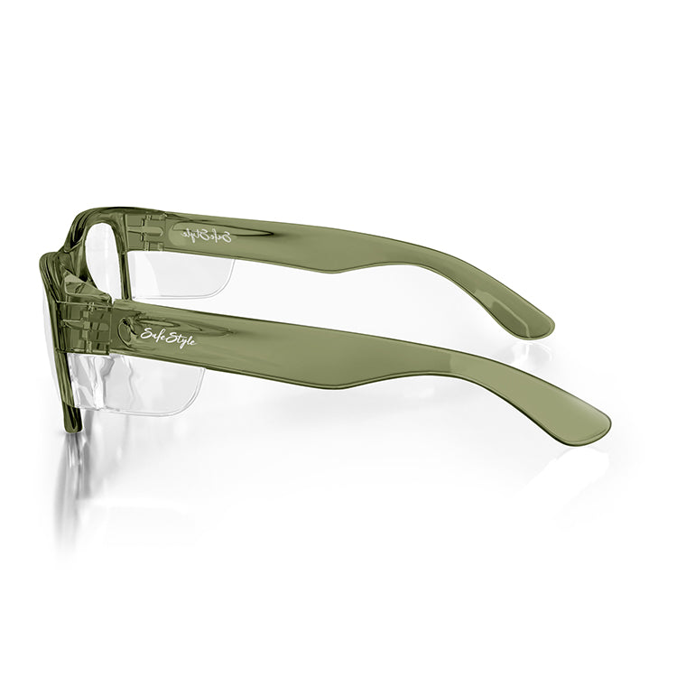 Safe Style CGRC100 Classics Green Frame /Clear UV400 Safety Glasses