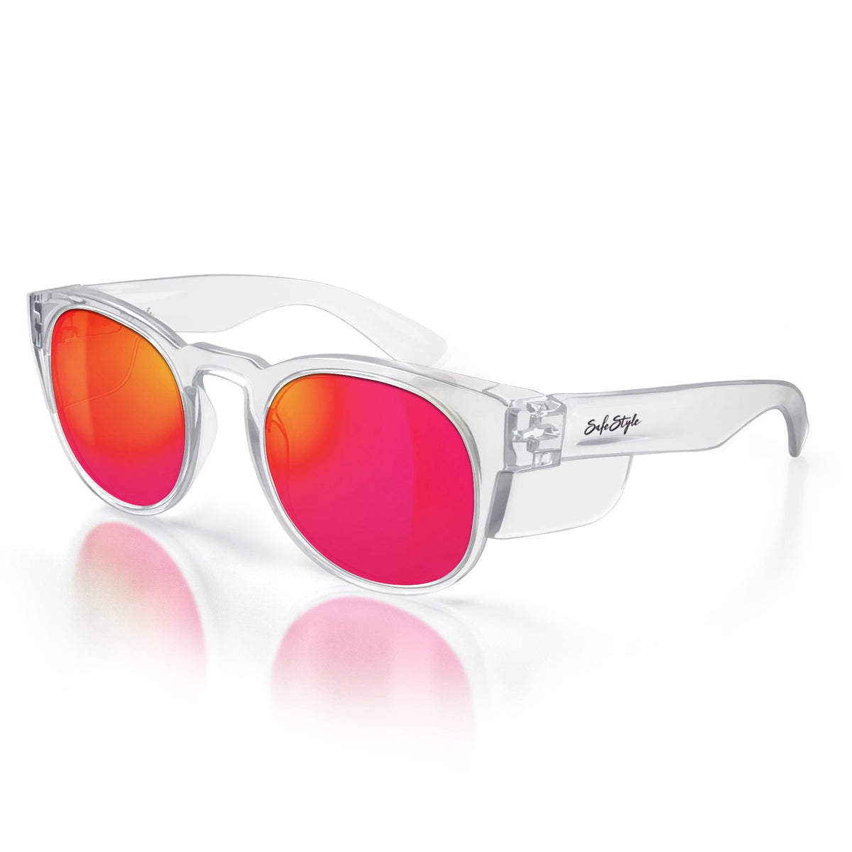 SafeStyle CRCRP100 Cruisers Clear Frame Mirror Red Polarised Safety Glasses