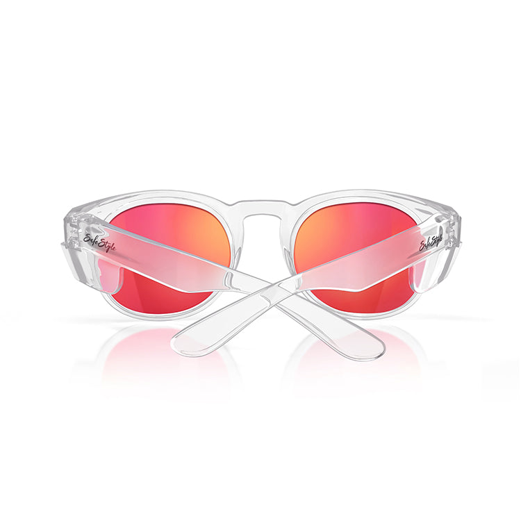 Safe Style CRCRP100 Cruisers Clear Frame/Mirror Red Polarised UV400 Safety Glasses