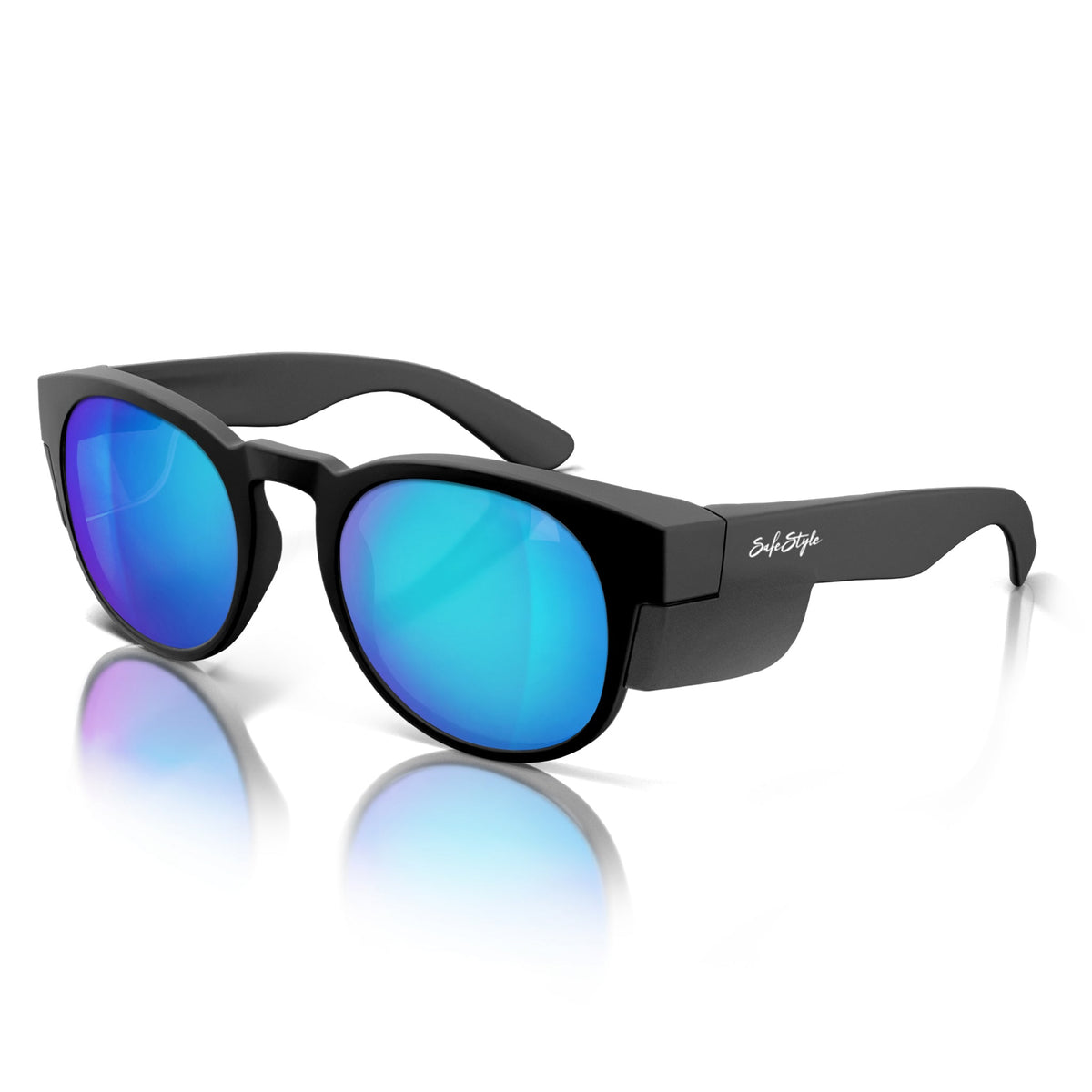 SafeStyle CRMBBP100 Cruisers Matte Black Frame Mirror Blue Polarised Safety Glasses