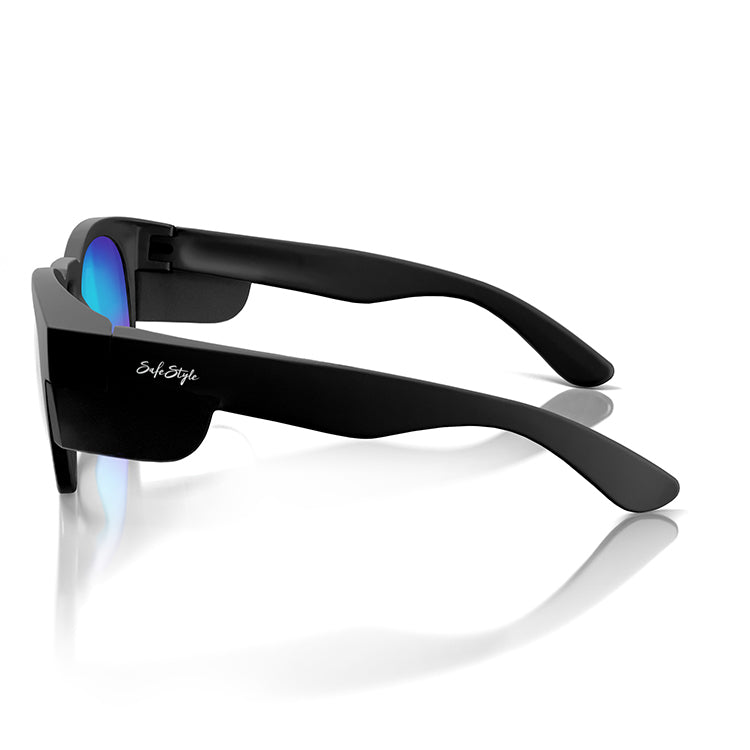 Safe Style CRMBBP100 Cruisers Matte Black Frame/Mirror Blue Polarised UV400 Safety Glasses