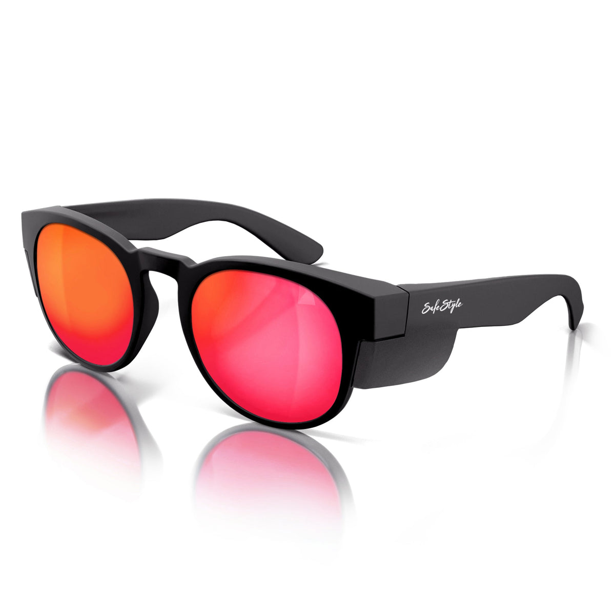 SafeStyle CRMBRP100 Cruisers Matte Black Frame Mirror Red Polarised Safety Glasses