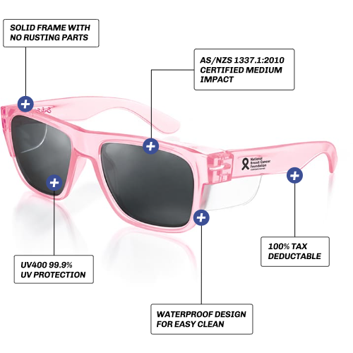 Safe Style FPP100 Fusion Pink Frame Polarised Safety Glasses