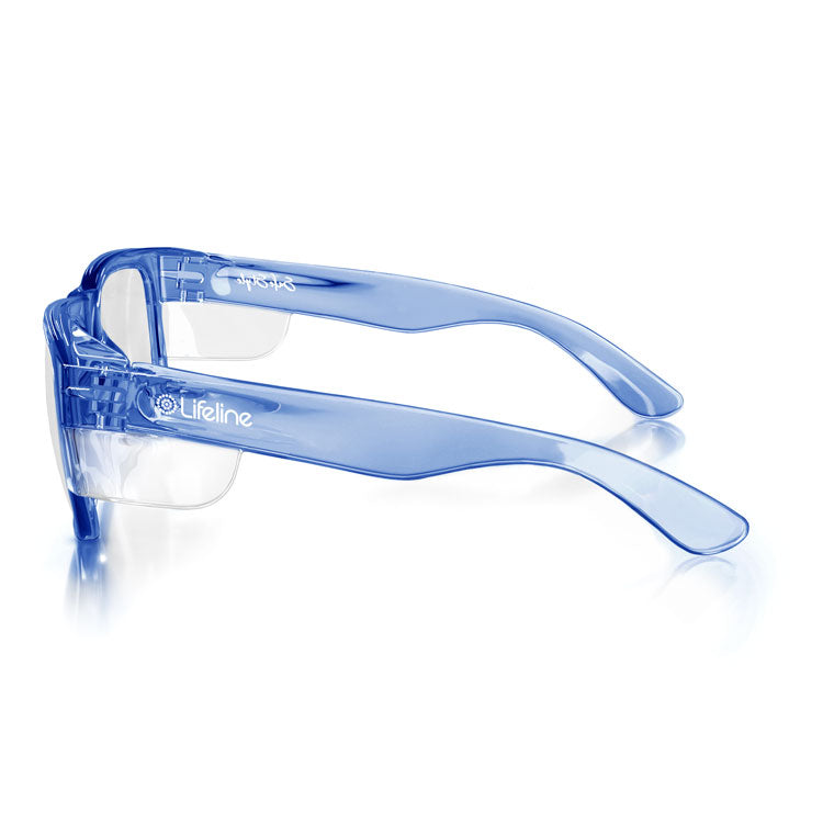 Safe Style FBLC100 Fusions Blue Frame /Clear UV400 Safety Glasses