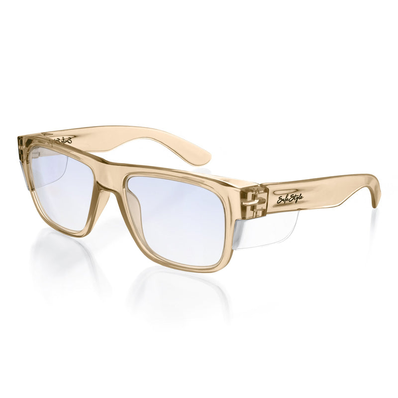 Safe Style FCHB100 Fusions Champagne Frame/Blue Light Blocking UV400 Safety Glasses