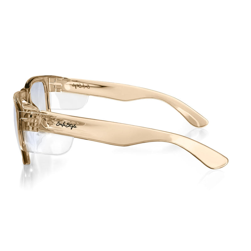 Safe Style FCHB100 Fusions Champagne Frame/Blue Light Blocking UV400 Safety Glasses