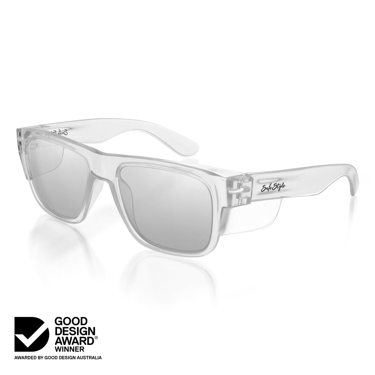 SafeStyle FCH100 Fusions Clear Frame Hybrids Photochromic Safety Glasses