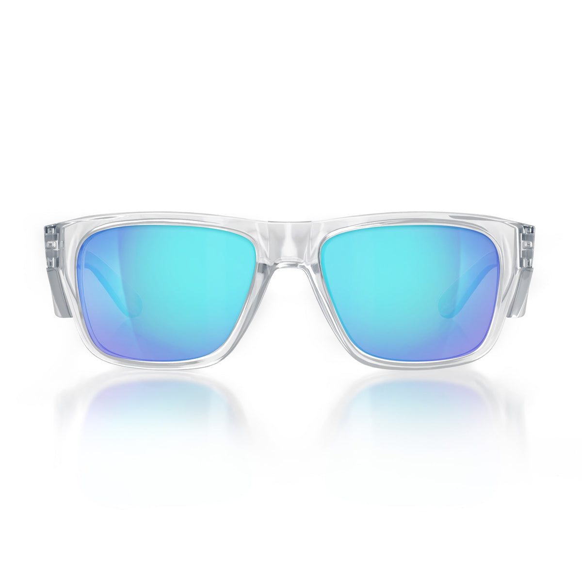 SafeStyle FCBP100 Fusions Clear Frame Mirror Blue Polarised Safety Glasses