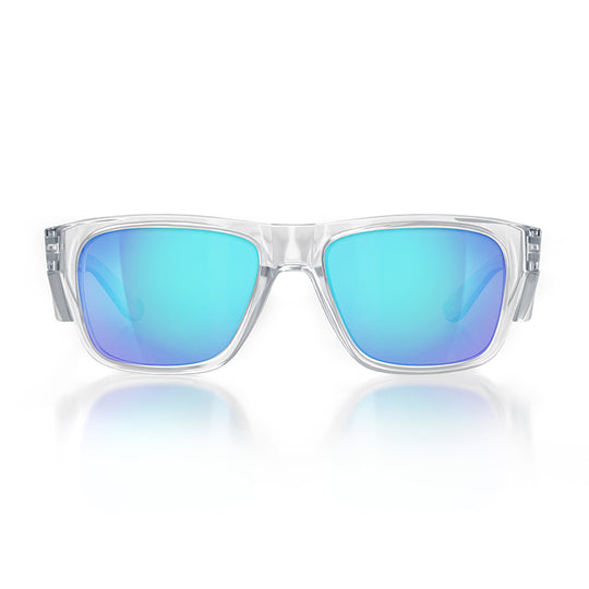 Safe Style FCBP100 Fusions Clear Frame/Mirror Blue Polarised UV400 Safety Glasses