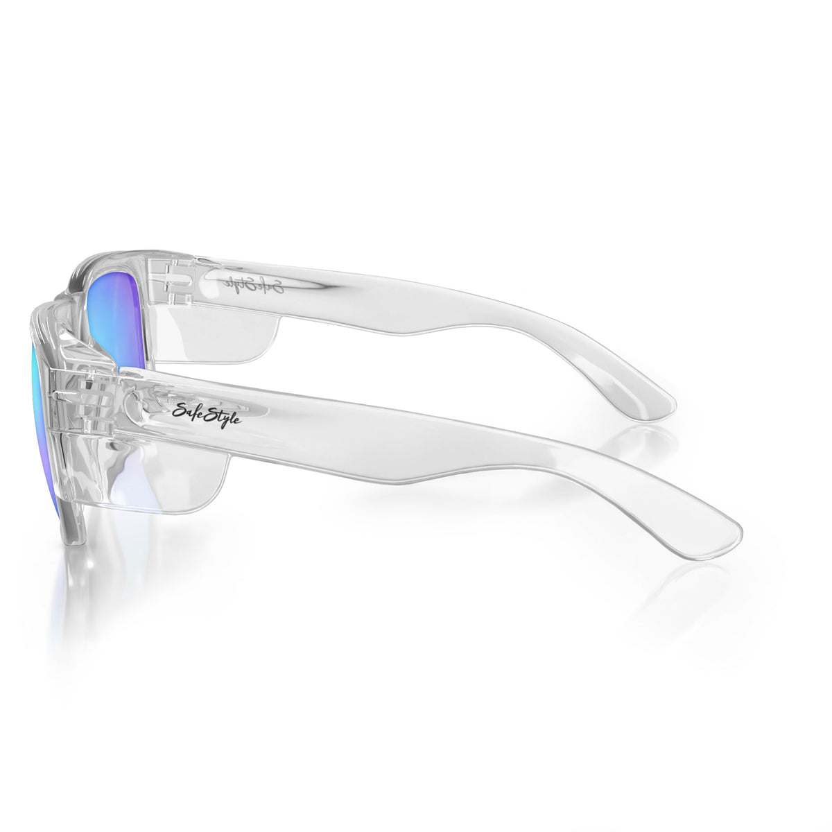 SafeStyle FCBP100 Fusions Clear Frame Mirror Blue Polarised Safety Glasses