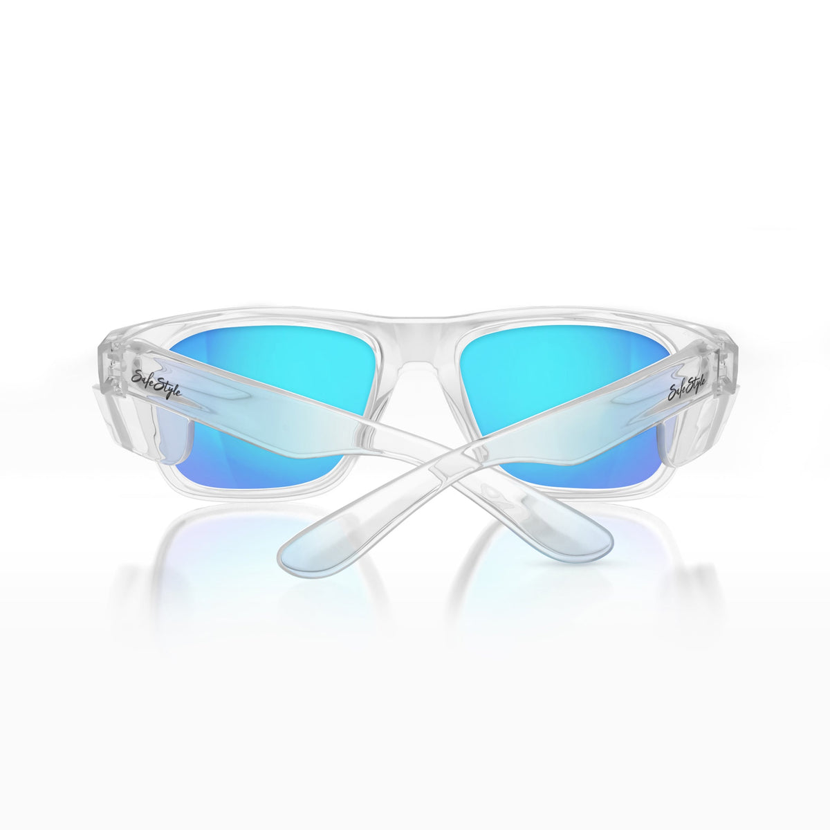 SafeStyle FCBP100 Fusions Clear Frame Mirror Blue Polarised Safety Glasses