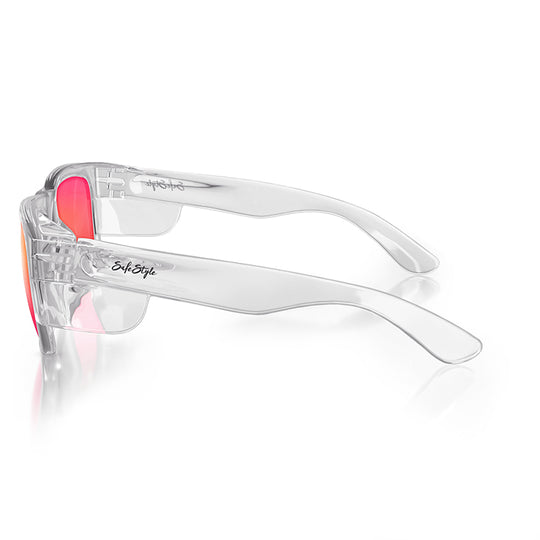 Safe Style FCRP100 Fusions Clear Frame/Mirror Red Polarised UV400 Safety Glasses