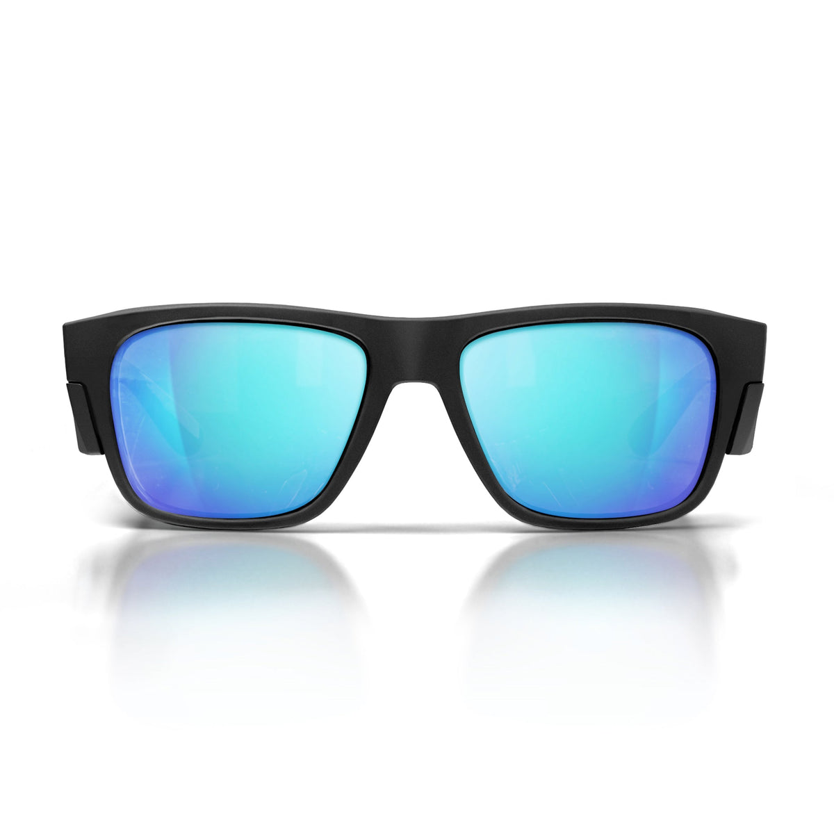 SafeStyle FMBBP100 Fusions Matte Black Frame Mirror Blue Polarised Safety Glasses