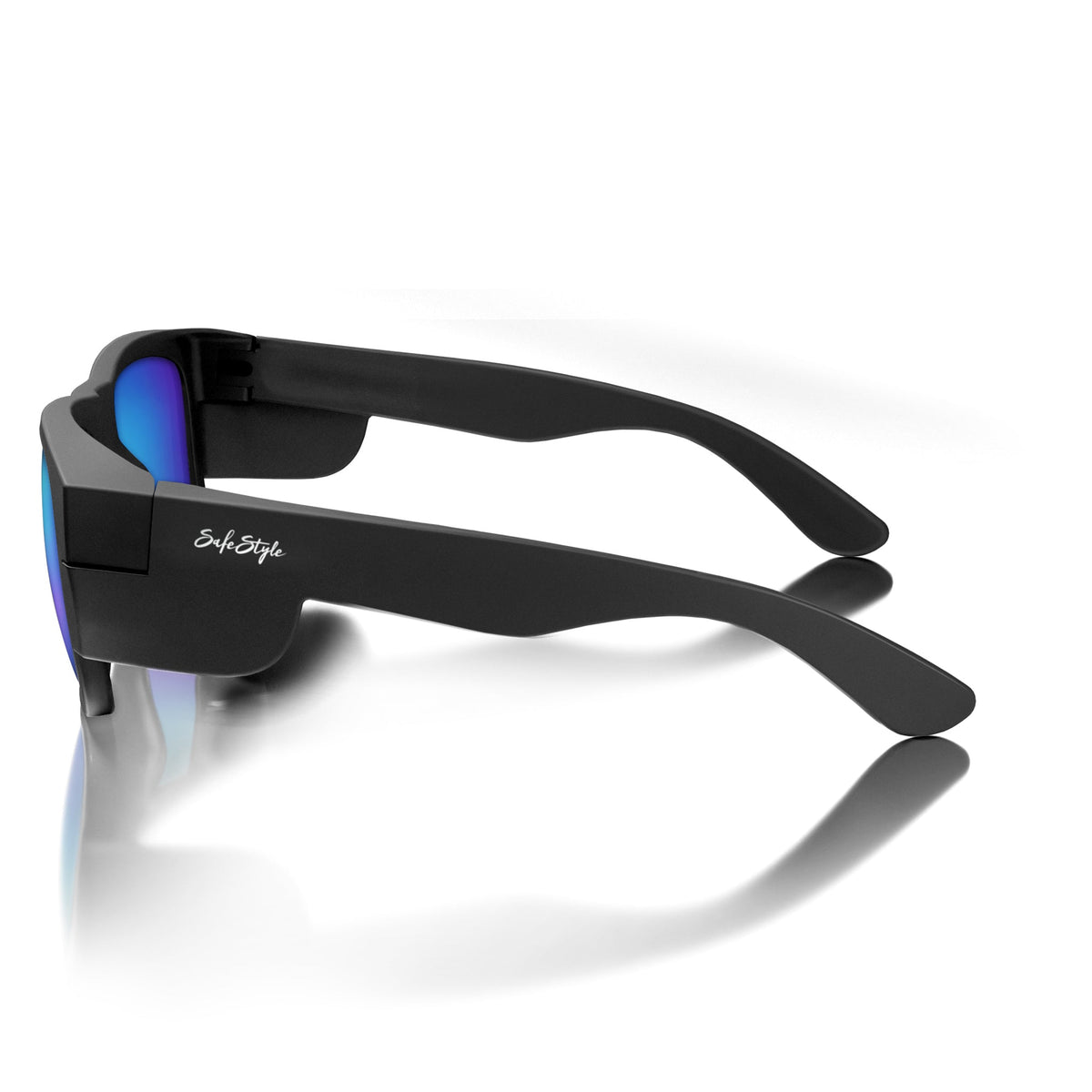 SafeStyle FMBBP100 Fusions Matte Black Frame Mirror Blue Polarised Safety Glasses