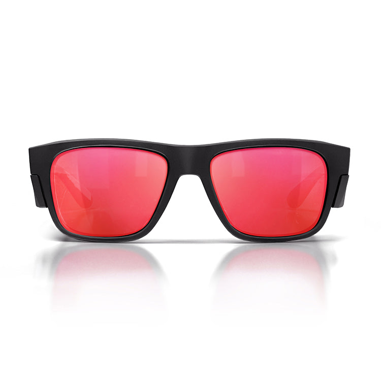 Safe Style FMBRP100 Fusions Matte Black Frame/Mirror Red Polarised UV400 Safety Glasses