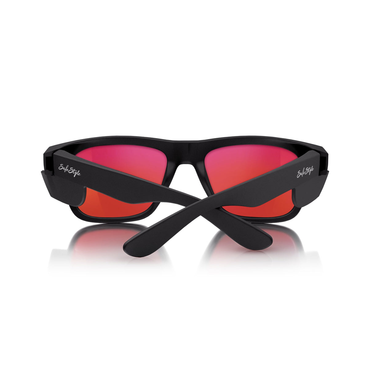 SafeStyle FMBRP100 Fusions Matte Black Frame Mirror Red Polarised Safety Glasses