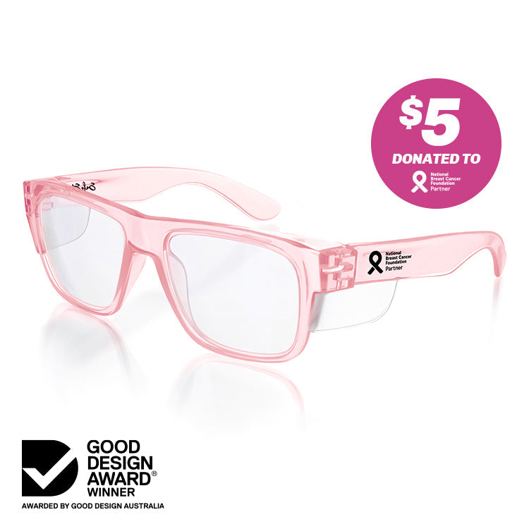 SafeStyle FPC100 Fusions Pink Frame Clear Safety Glasses