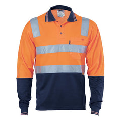 Cotton Back HiVis Two Tone Polo Shirt with CSR R/ Tape - L/S - 3818