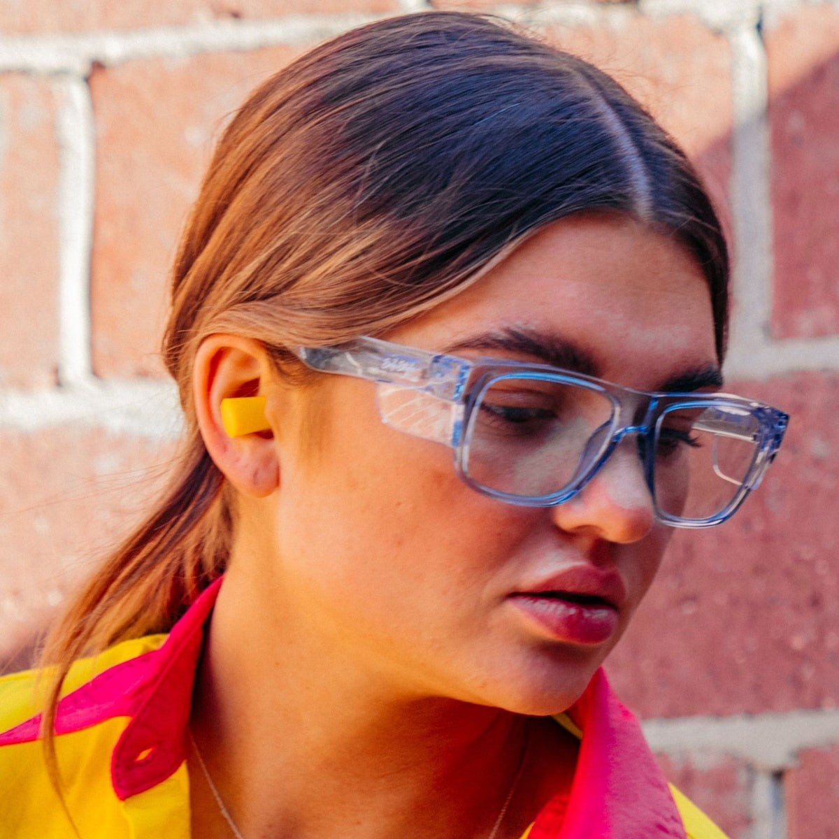 SafeStyle FBLC100 Fusions Blue Frame Clear Safety Glasses