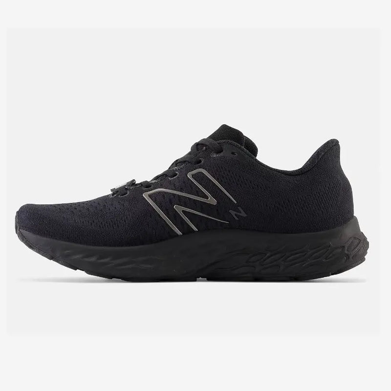 New Balance MEVOZSR3 Mens Evoz, slip-resistant black running shoe with Fresh Foam X midsole, engineered mesh upper.
