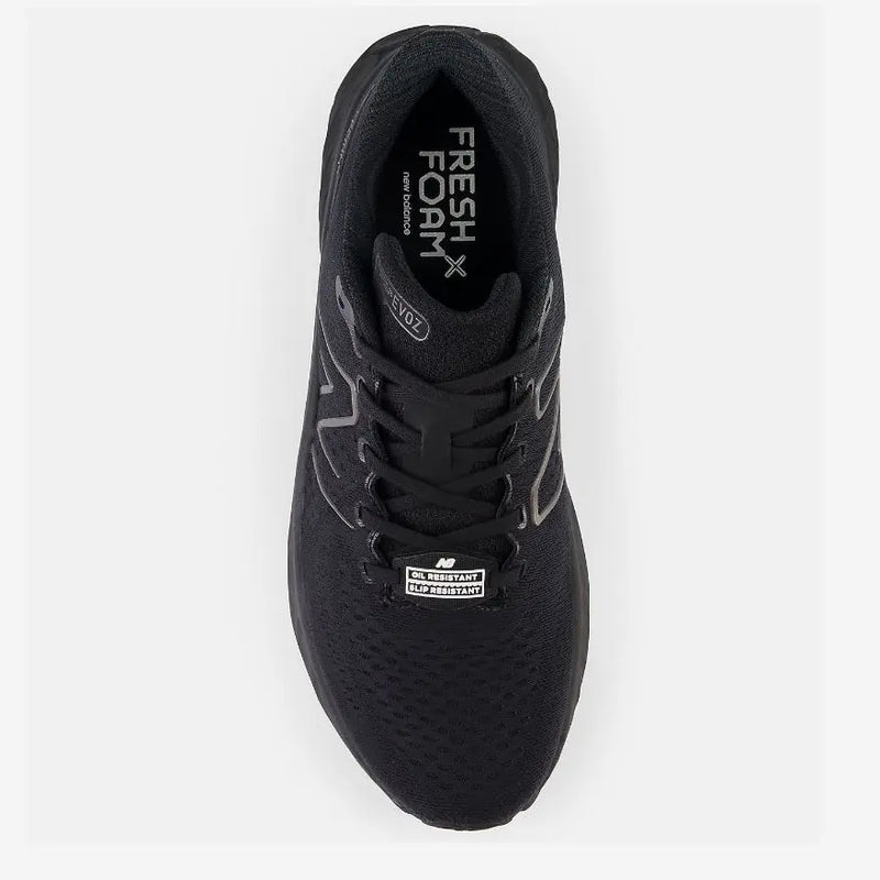 New Balance MEVOZSR3 Men's Evoz shoe with Fresh Foam X midsole, engineered mesh, and slip-resistant outsole.