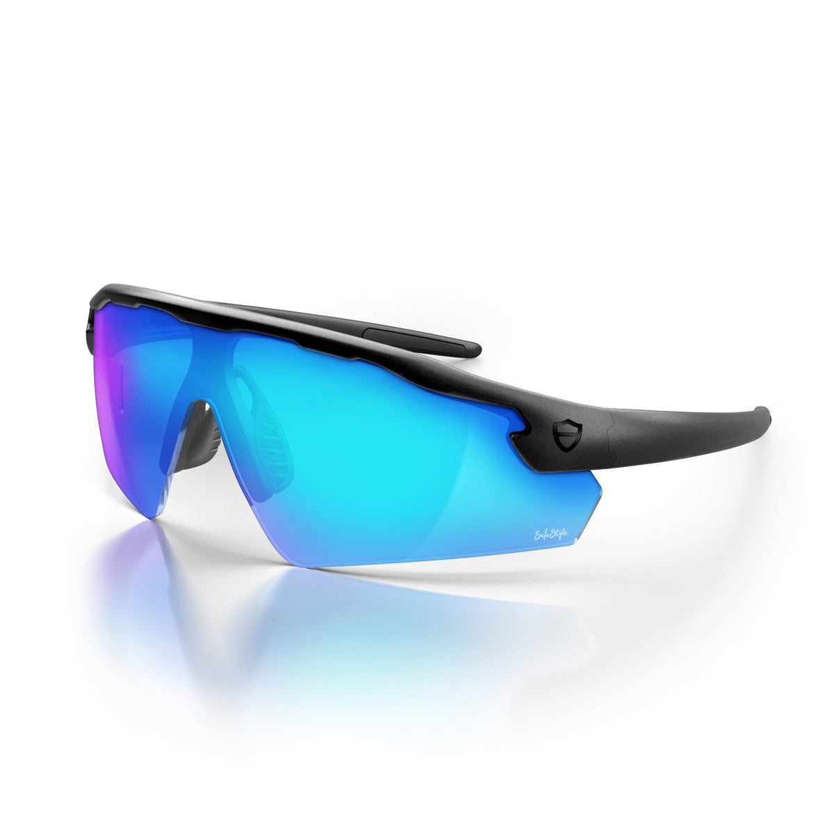 SafeStyle PHMBBT100 Phantoms Matte Black Frame Reflector Blue Safety Glasses