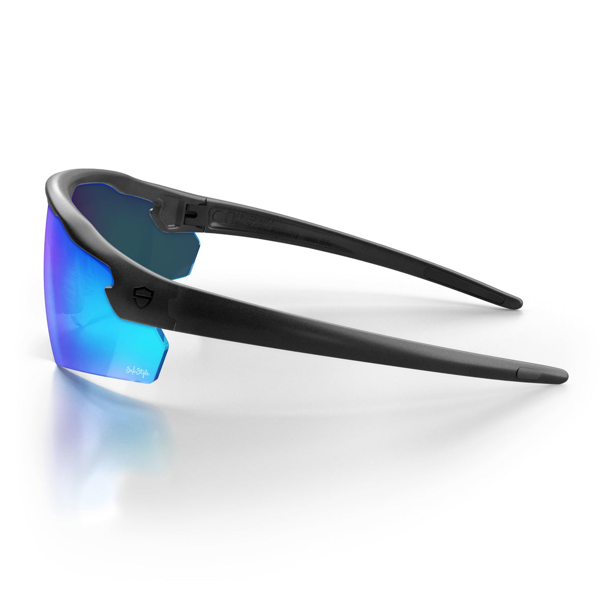 SafeStyle PHMBBT100 Phantoms Matte Black Frame Reflector Blue Safety Glasses