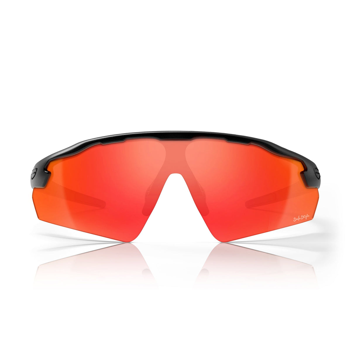 SafeStyle PHMBRT100 Phantoms Matte Black Frame Reflector Red Safety Glasses