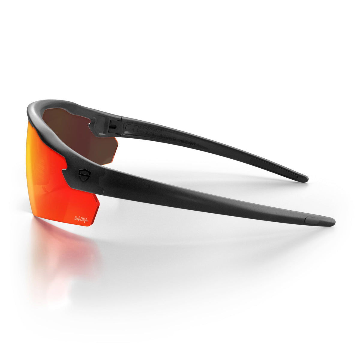 SafeStyle PHMBRT100 Phantoms Matte Black Frame Reflector Red Safety Glasses