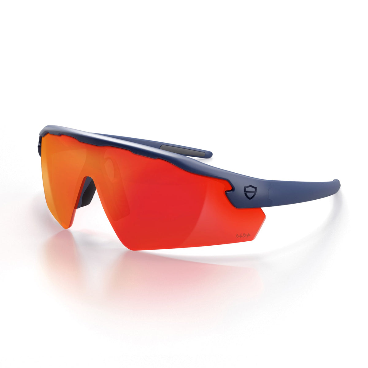 SafeStyle PHMNRT100 Phantoms Matte Navy Frame Reflector Red Safety Glasses