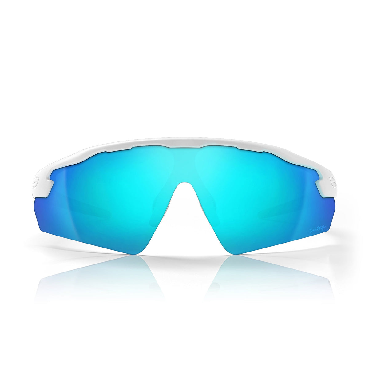 SafeStyle PHMWBT100 Phantoms Matte White Frame Reflector Blue Safety Glasses