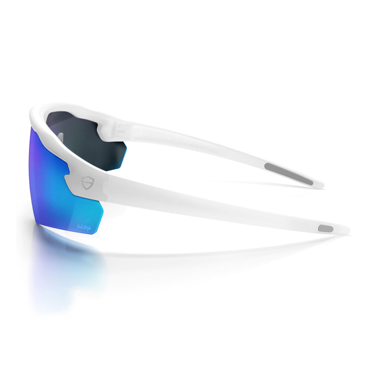 SafeStyle PHMWBT100 Phantoms Matte White Frame Reflector Blue Safety Glasses