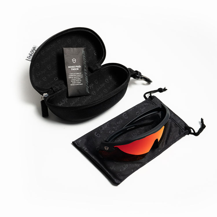 SafeStyle PHMBRT100 Phantoms Matte Black Frame Reflector Red Safety Glasses