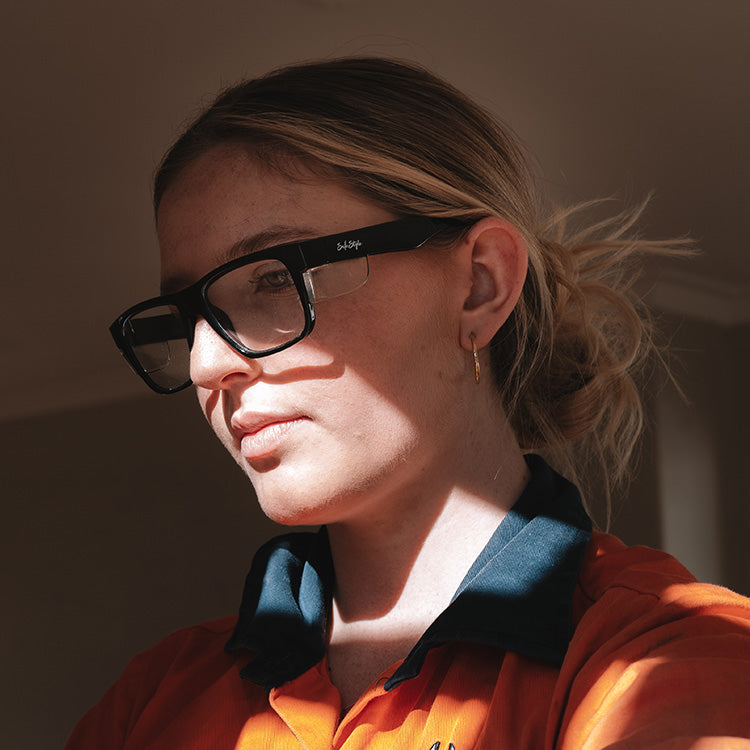 SafeStyle FBC100 Fusions Black Frame Clear Safety Glasses