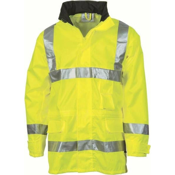 HiVis D/N Breathable Rain Jacket with 3M R/Tape - 3871