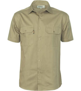 Cotton Drill Work Shirt - Short Sleeve 3201