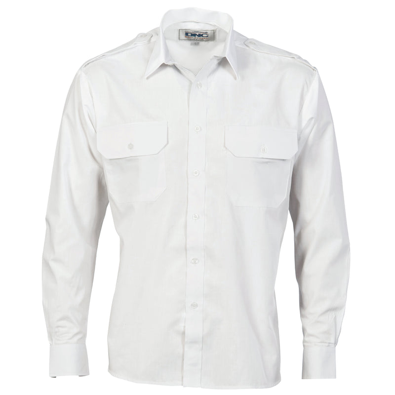 Epaulette Polyester/Cotton Work Shirt - Long Sleeve 3214