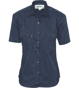 Ladies Cotton Drill Work Shirt - Short Sleeve 3231